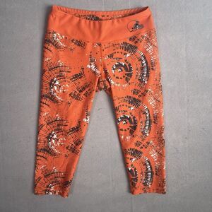 NFL Team Apparel Cleveland Browns Legging Capri Woman Medium Orange Yoga Running